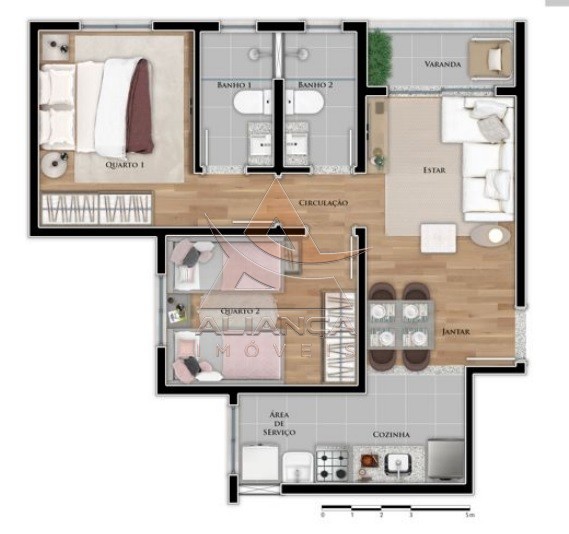 Apartamento à venda com 2 quartos, 53m² - Foto 3